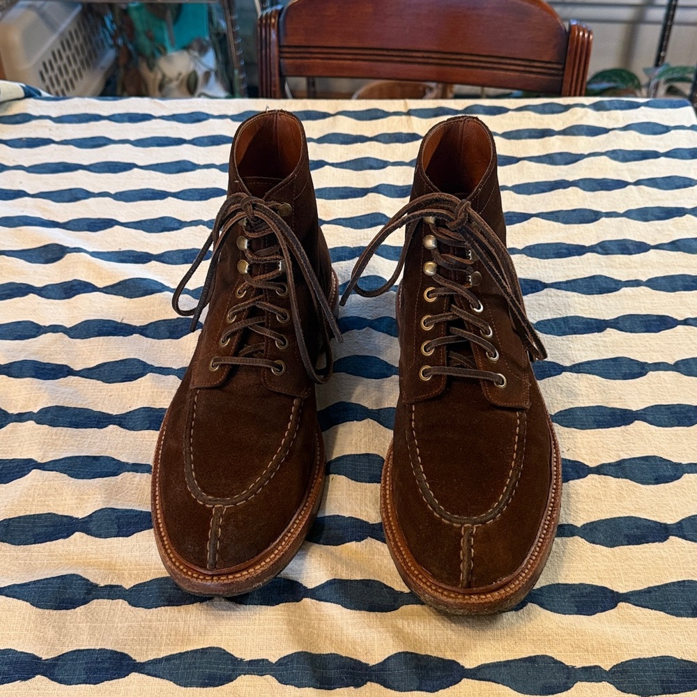 Men's Dark Brown Suede Lace-Up Boots - Picture 5 of 8